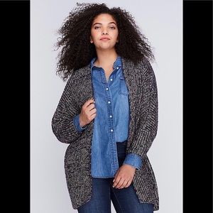 EUC/NWOT Metallic Cocoon Open Front Cardigan Overpiece